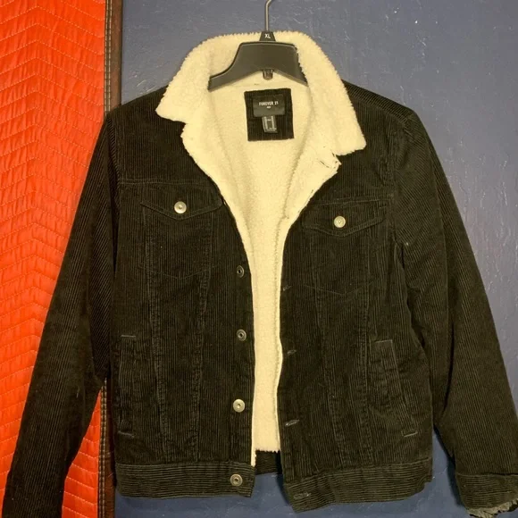 Stylish sherpa corduroy jacket - Picture 1 of 3